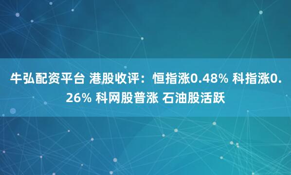 牛弘配资平台 港股收评：恒指涨0.48% 科指涨0.26% 科网股普涨 石油股活跃